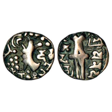 Kashmir-Karkota or Naga Dynasty of the Post-Gupta period, base gold dinar of King Vinayadi