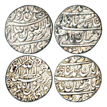 Shah Jahan (1628-1658 AD), silver rupee (2), Burhanpur mint, AH (10)41 and AH 1040/RY 4, w