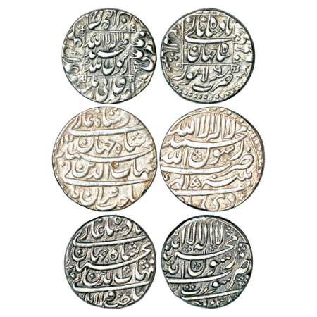 Shah Jahan (1628-1658 AD), silver rupee (3), 1x Lahore mint, AH 1043/RY 6, 1x Patna mint, 