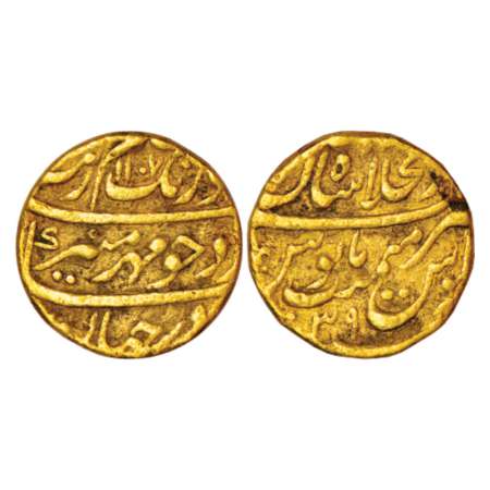 Aurangzeb (1658-1707 AD), gold mohur, 10.89g, Shahjahanabad mint, AH 1107/RY 39, KM 315.42