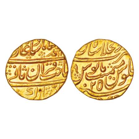 Muhammad Shah (1719-1748 AD), gold mohur, 10.89g, Dar ul-Khilafat Shahjahanabad mint, AH 1