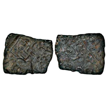 Satavahanas, Siri Satakani (c.100-50 BC), alloyed copper 'elephant' type coin from Nasik r