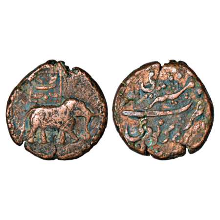 Mysore, Tipu Sultan (1787-1799 AD), copper 2 paisa (Mushtari), Nagar mint, AM 1225, 21.96g
