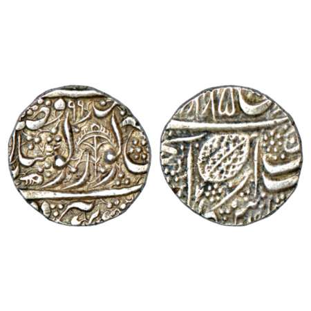 Sikh Empire, silver rupee, Amritsar mint, 'Nanak Shahi' couplet, Frozen year VS 1885/99, C