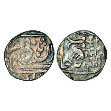 Gwalior, Jankoji Rao (1827-1843 AD), silver rupee, Basoda mint, in the name of Muhammad Ak