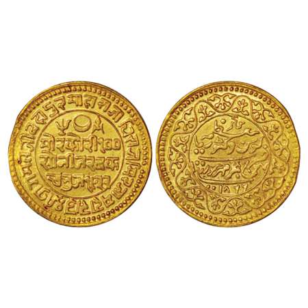 Kutch, Pragmalji/Queen Victoria (1861-1875 AD), gold 100 kori, 18.66g, VS 1922/AD 1866, DR