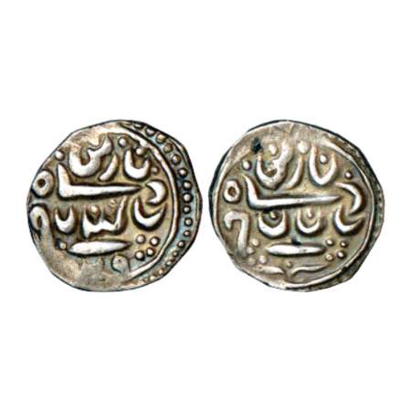 Ladakh, silver Ja'u copying designs of Garhwali timasha coins, struck between 1780-1800, d