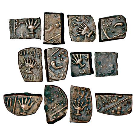 Lunawada, Wakhat Singhji (1867-1929 AD), copper ½ paisa (6), 4.91g, 4.67g, 4.50g, 4.32g, 3