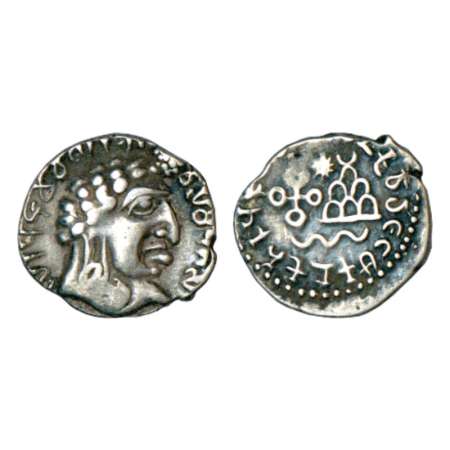 Satavahanas, silver portrait type drachm of Vasithiputa Siri Pulumavi (85-125 AD), MCSI 14