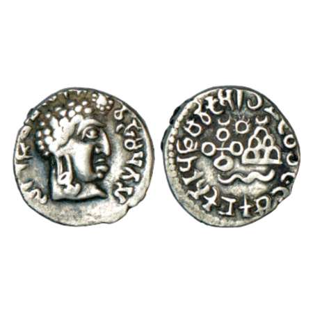 Satavahanas, silver portrait type drachm of Vasithiputa Siri Pulumavi (85-125 AD), MCSI 14