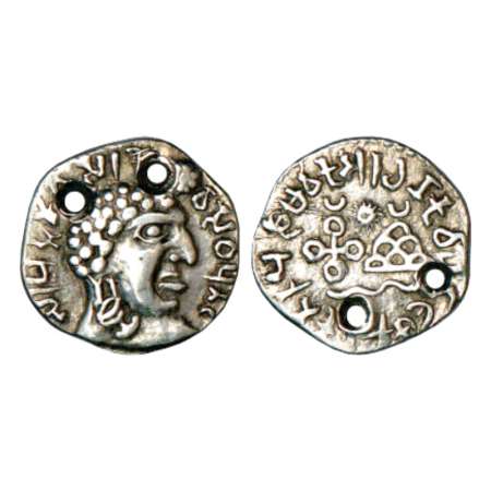 Satavahanas, silver portrait type drachm of Vasithiputa Siri Pulumavi (85-125 AD), MCSI 14
