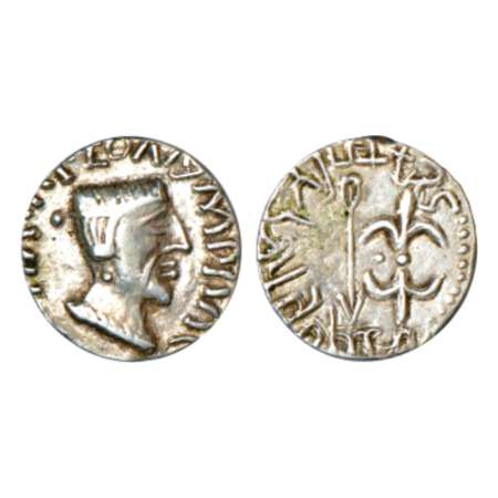 Western Kshatrapas, Kshaharata house, silver drachm of Nahapana (c.33-78 AD), similar to F