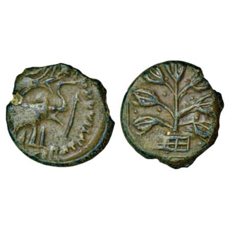 Western Kshatrapas, Kshaharata house, arsenical copper coin of Nahapana (c.33-78 AD), Nasi