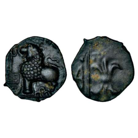 Western Kshatrapas, Kshaharata house, 'lion'-type alloyed copper coin of Nahapana (33-78AD