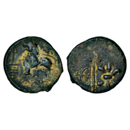 Western Kshatrapas, Kshaharata house, 'lion'-type alloyed copper coin of Nahapana (33-78AD