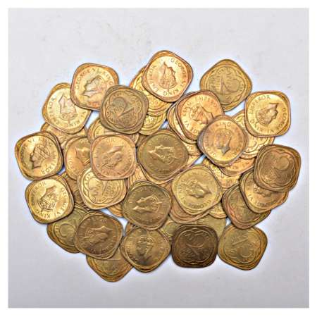 British India, George VI, Nickel-brass, 2 Anna (46), 1942, Uncirculated. (46 coins)