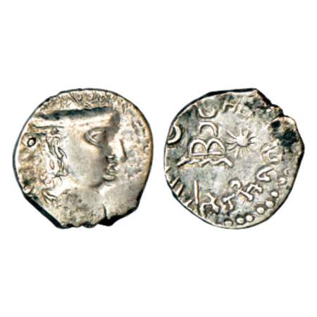 Western Kshatrapas, Karddamaka dynasty, silver drachm of Chashtana (c.78-100 AD), Silver D