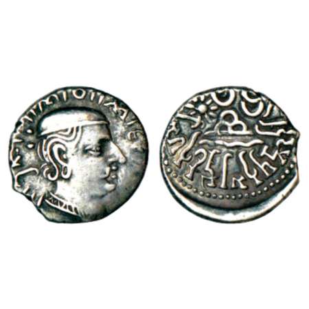 Western Kshatrapas, Karddamaka dynasty, silver drachm of Rudrasimha I as Kshatrapa, (c.188