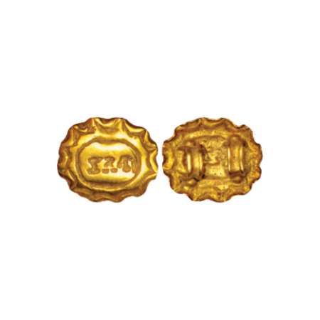 Gujarat, Saurashtra, gold signet seal of Kshatrapa/Gupta period, (c. 300-400AD), with lege