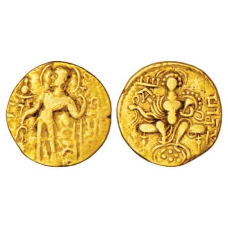 Gupta Empire, gold dinar of Samudra Gupta (c.350-375 AD), 'Standard' type, Altekar Class I