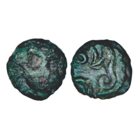 Gupta Empire, copper coin of Chandra Gupta II (c.375-415AD), Malwa region, 'vase' type, 0.