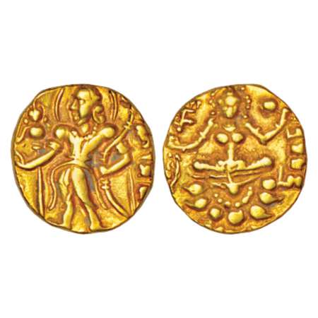 Gupta Empire, gold dinar of Kumara Gupta (c.415-450 AD), 'Archer' type, Altekar Class II, 