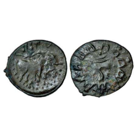 Pallavas of Kanchipuram, unattributed potin coin of early period, (c.400-600AD), Krishnamu