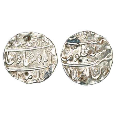 Muhammad Shah (1719-1748 AD), silver rupee, Zain ul-Bilad mint, AH 1136/RY 6, 436.63. Shro