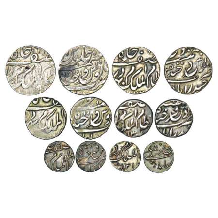 Hyderabad, Mir Mahbub Ali Khan (1869-1911 AD), silver coins (6), 2x ½ rupee, 2x ¼ rupee an