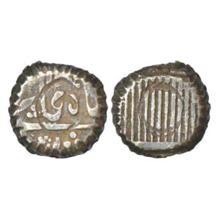 Jafarabad, billon kori, 5.37g, with normal farsi legend on obverse and line pattern on rev
