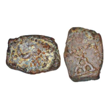 Western Kshatrapas, Karddamaka dynasty, uninscribed lead coin with hill on reverse, probab