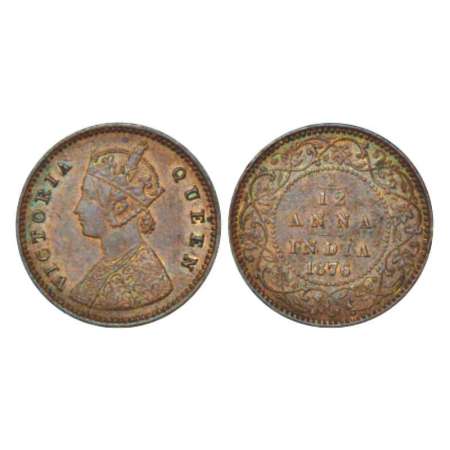 Victoria Queen, copper 1/12 anna, 1876, Calcutta mint, PR 785; GK 888. Extremely fine, Ver