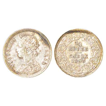 Victoria Empress, silver ¼ rupee, 1893, Calcutta mint, C/II/'C' incused, PR 398; GK 725. V