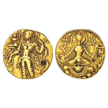 Gupta Empire, gold dinar of Chandra Gupta II (375-415 AD), 'Archer' type, Altekar Class II