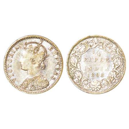 Victoria Empress, silver ¼ rupee, 1898, Bombay mint, C(i)/I/'B' incused, PR 431; GK 733-73