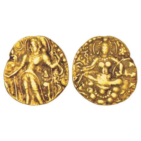 Gupta Empire, gold dinar of Chandra Gupta II (375-415 AD), 'Archer' type, Altekar Class II