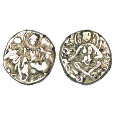Post-Gupta, Kingdom of Gauda, base gold dinar of Shashanka (600-635 AD) in western style, 