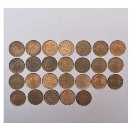 George V and George VI, copper 1/12 anna (26), 15x Calcutta mint, 1912, 1914, 1915, 1916, 