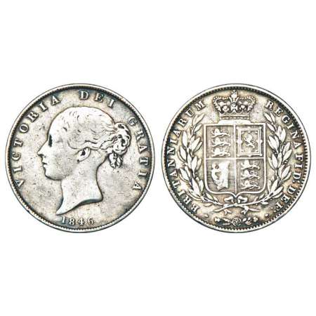 Great Britain, Victoria silver ½ crown, AD 1846, 13.84g. Obv: Portrait bust of Queen. Rev: