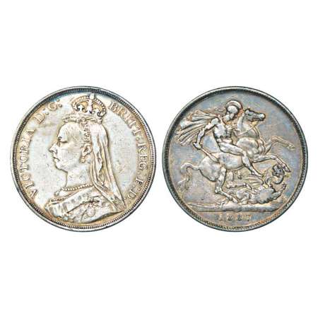 Great Britain, Victoria silver crown, AD 1877, 28.12g. Obv: Portrait bust of Queen. Rev: S