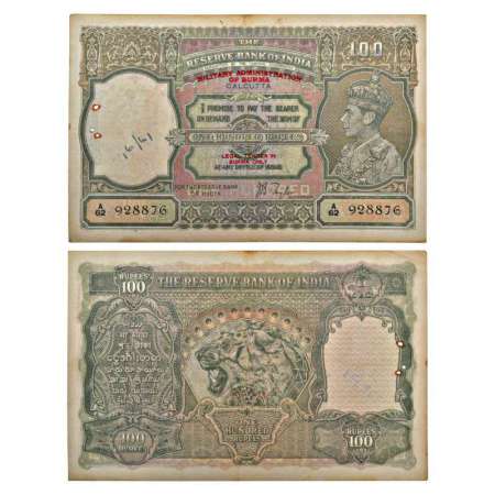 Burma, George VI, 100 rupees, Calcutta circle, ND (1945), signed by J.B. Taylor, serial no