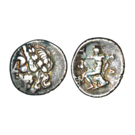 Arkadia, Megalopolis, silver Triobol, type of the Arcadian League, struck (182-168 BC), 2.