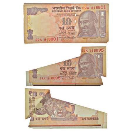 10 rupees, full packet of 100 notes, 2016, signed by Raghuram G. Rajan, inset 'L', serial 