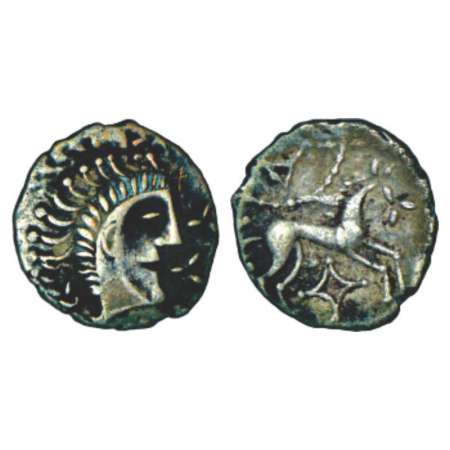 Celtic Britain, Iceni tribe, silver unit, 'Boudicca' issue (65-60 BC), BMC 355, 0.98g. Obv
