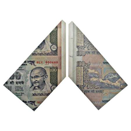 100 rupees, misprint, signed by Bimal Jalan, inset 'E', serial no.: 8LV 930480. Misaligned