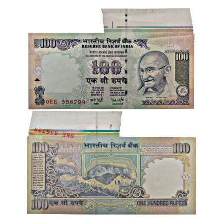 100 rupees, misprint, 2007, signed by Y.V. Reddy, inset 'L', serial no.: 0EE 556799. Huge 