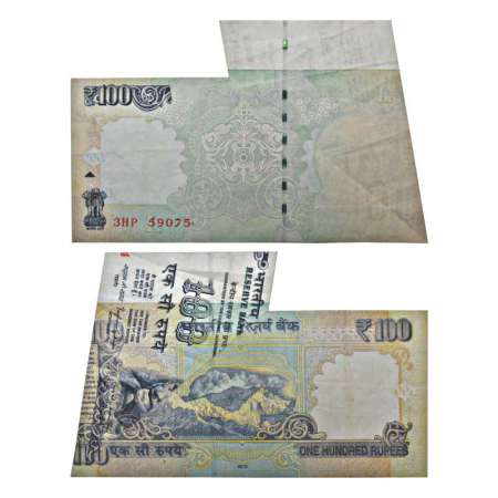 100 rupees, misprint, 2015, signed by Raghuram G. Rajan, inset 'L', serial no.: 3HP 590754