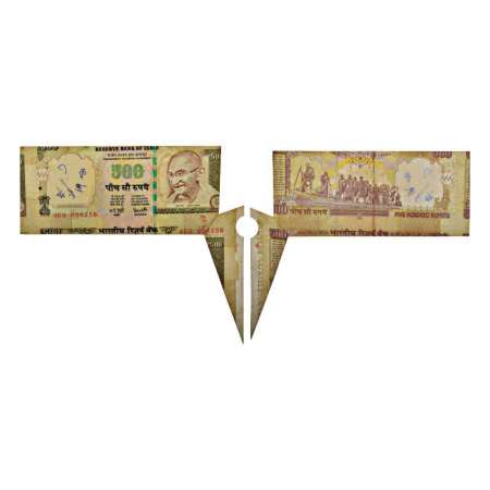 500 rupees, misprint, 2008, signed by Y.V. Reddy, inset 'L', serial no.: 3EQ 008258/4EQ 00