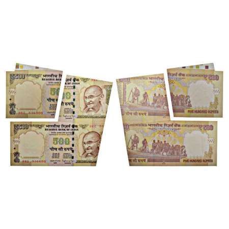 500 rupees, misprint note (2), 2015, signed by Raghuram. G. Rajan, without inset, serial n