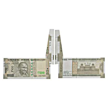 500 rupees, misprint, 2016, signed by Urjit R. Patel, inset 'E', serial no.: 9EB 193700, h